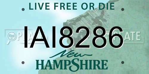 IAI8286 New Hampshire License Plate