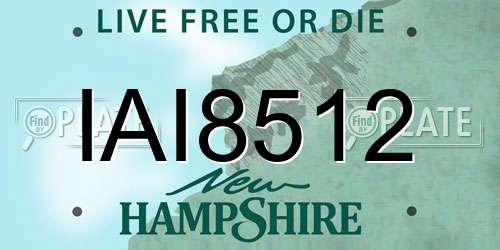 IAI8512 New Hampshire License Plate