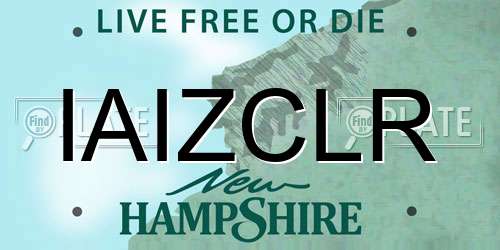 IAIZCLR New Hampshire License Plate