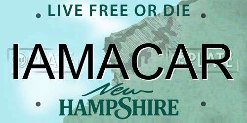 IAMACAR New Hampshire License Plate