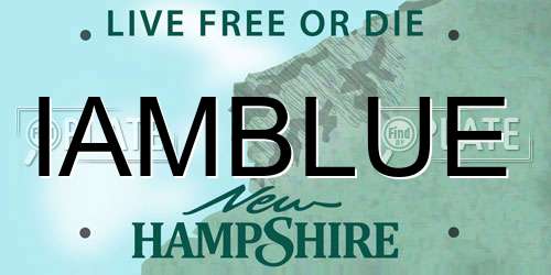 IAMBLUE New Hampshire License Plate