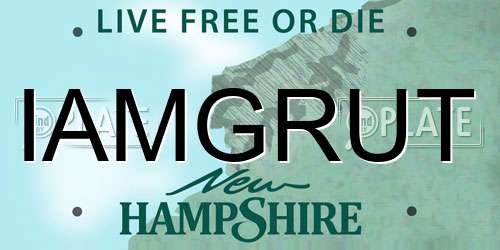 IAMGRUT New Hampshire License Plate