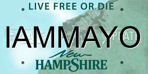 IAMMAYO New Hampshire License Plate