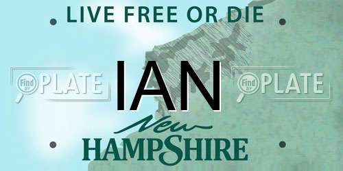 IAN New Hampshire License Plate
