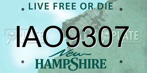 IAO9307 New Hampshire License Plate