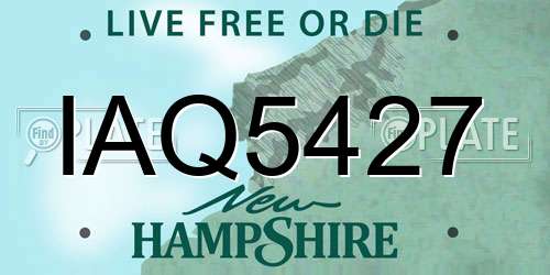 IAQ5427 New Hampshire License Plate