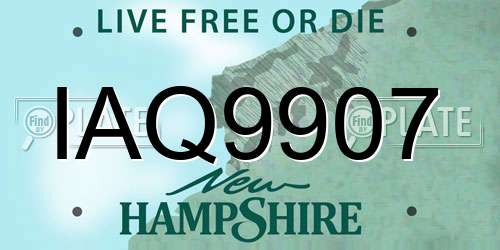 IAQ9907 New Hampshire License Plate