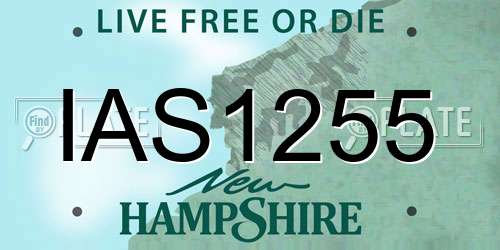 IAS1255 New Hampshire License Plate