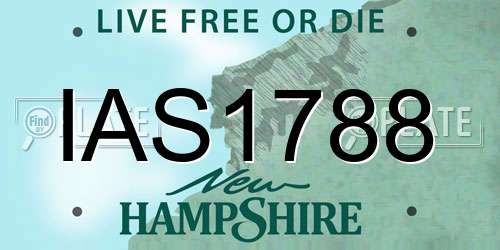 IAS1788 New Hampshire License Plate