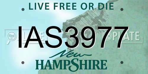 IAS3977 New Hampshire License Plate