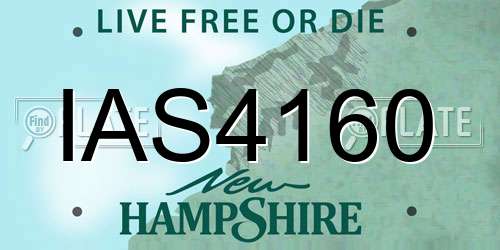 IAS4160 New Hampshire License Plate