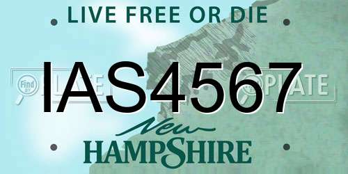 IAS4567 New Hampshire License Plate