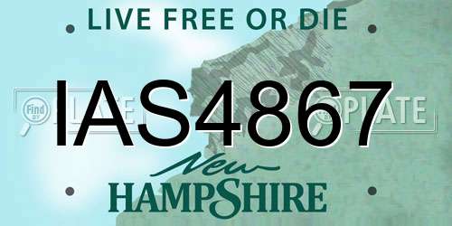 IAS4867 New Hampshire License Plate