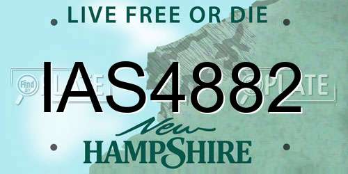 IAS4882 New Hampshire License Plate