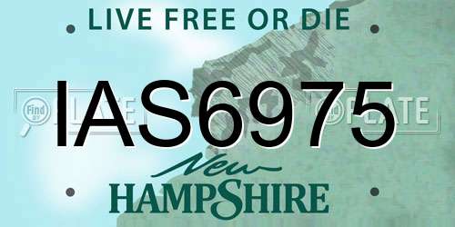 IAS6975 New Hampshire License Plate