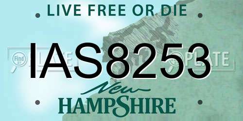IAS8253 New Hampshire License Plate