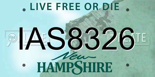 IAS8326 New Hampshire License Plate