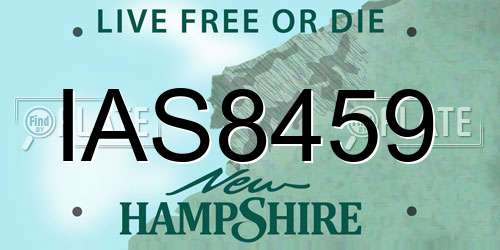 IAS8459 New Hampshire License Plate