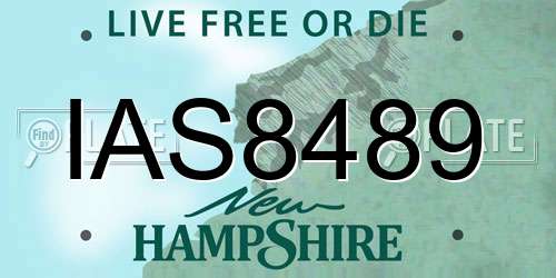 IAS8489 New Hampshire License Plate