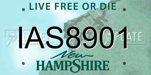 IAS8901 New Hampshire License Plate