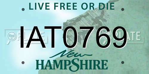 IAT0769 New Hampshire License Plate