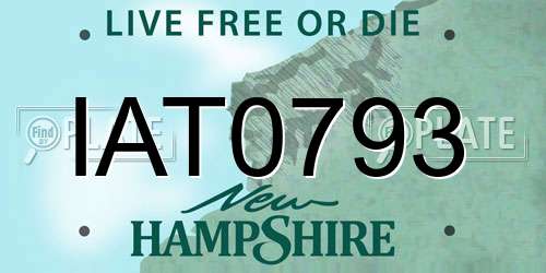 IAT0793 New Hampshire License Plate