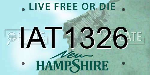 IAT1326 New Hampshire License Plate