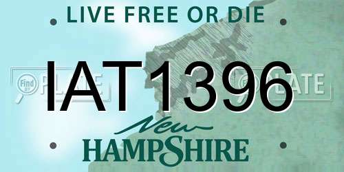 IAT1396 New Hampshire License Plate