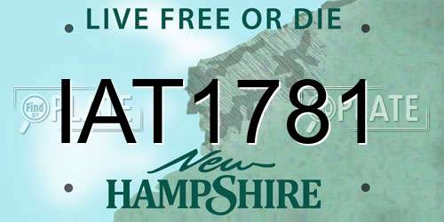 IAT1781 New Hampshire License Plate