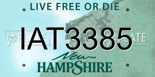 IAT3385 New Hampshire License Plate