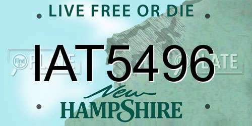 IAT5496 New Hampshire License Plate