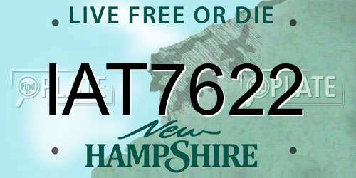 IAT7622 New Hampshire License Plate