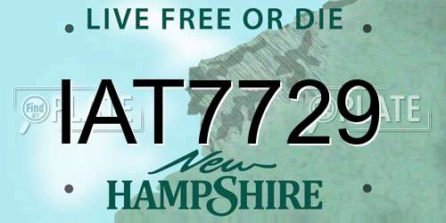 IAT7729 New Hampshire License Plate