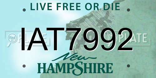 IAT7992 New Hampshire License Plate