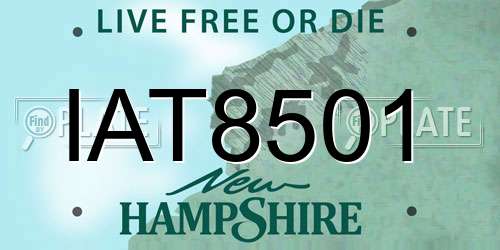 IAT8501 New Hampshire License Plate