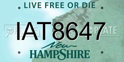 IAT8647 New Hampshire License Plate