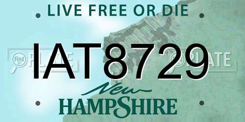 IAT8729 New Hampshire License Plate