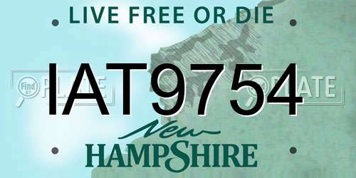 IAT9754 New Hampshire License Plate