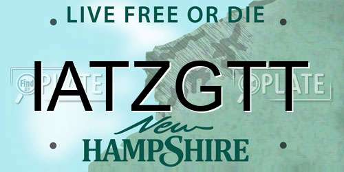 IATZGTT New Hampshire License Plate