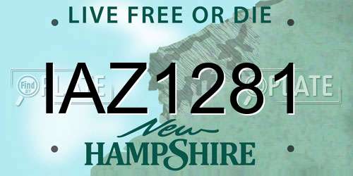IAZ1281 New Hampshire License Plate