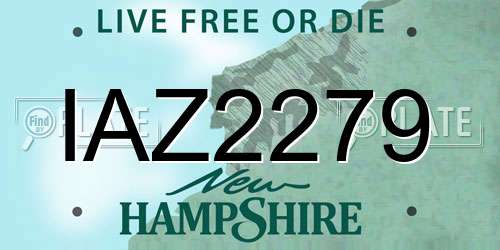 IAZ2279 New Hampshire License Plate