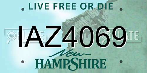 IAZ4069 New Hampshire License Plate