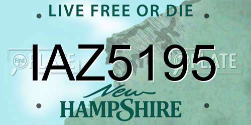 IAZ5195 New Hampshire License Plate