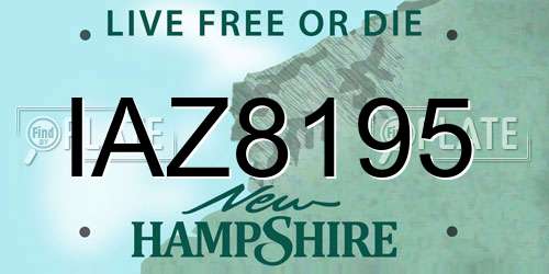 IAZ8195 New Hampshire License Plate