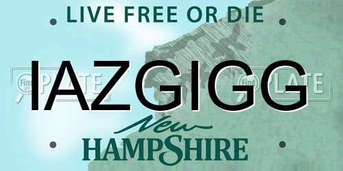 IAZGIGG New Hampshire License Plate