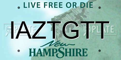 IAZTGTT New Hampshire License Plate