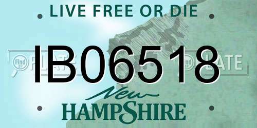 IB06518 New Hampshire License Plate