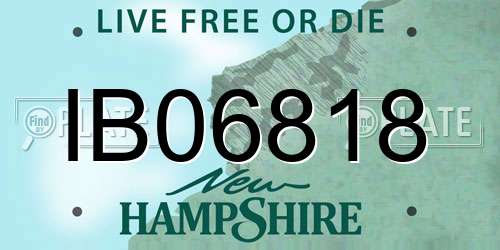 IB06818 New Hampshire License Plate