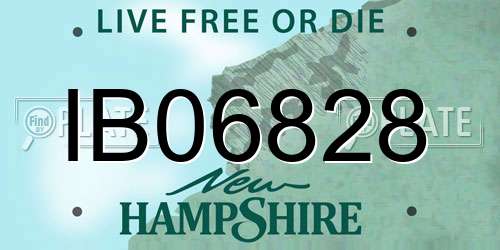 IB06828 New Hampshire License Plate