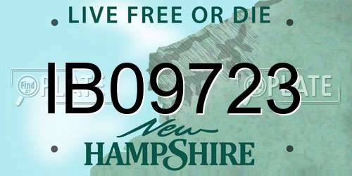 IB09723 New Hampshire License Plate